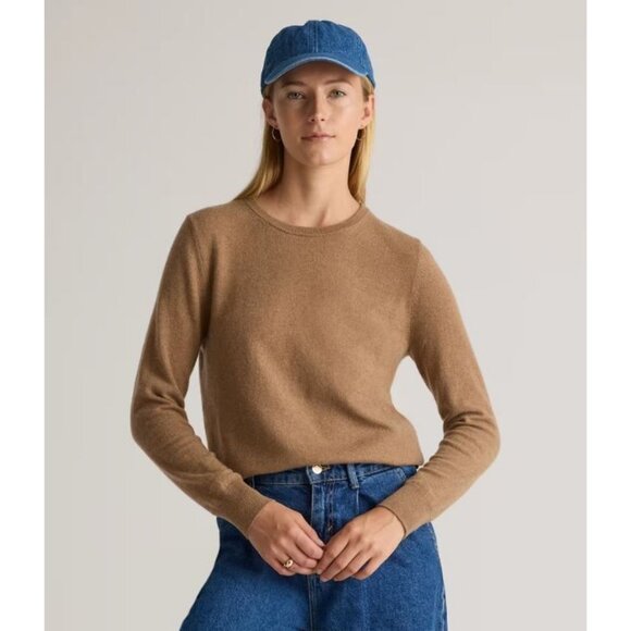Quince 100% Cashmere Brown Mongolian Crewneck Sweater Size Small Womens - Picture 1 of 6